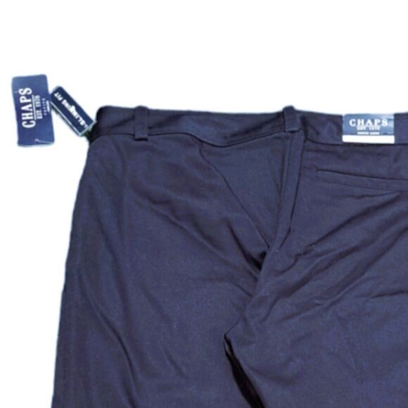 Chaps Women's Navy Blue Capri Pants Slimming Fit Flat Front Travel Work Sz 12P - Picture 7 of 7